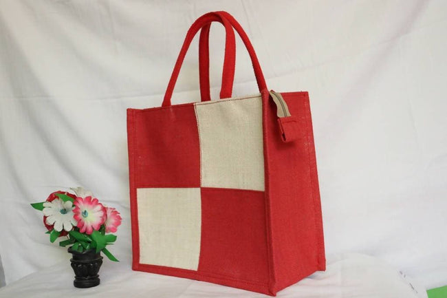 Jute Lunch Bag With Zip For Men and Women Main Image