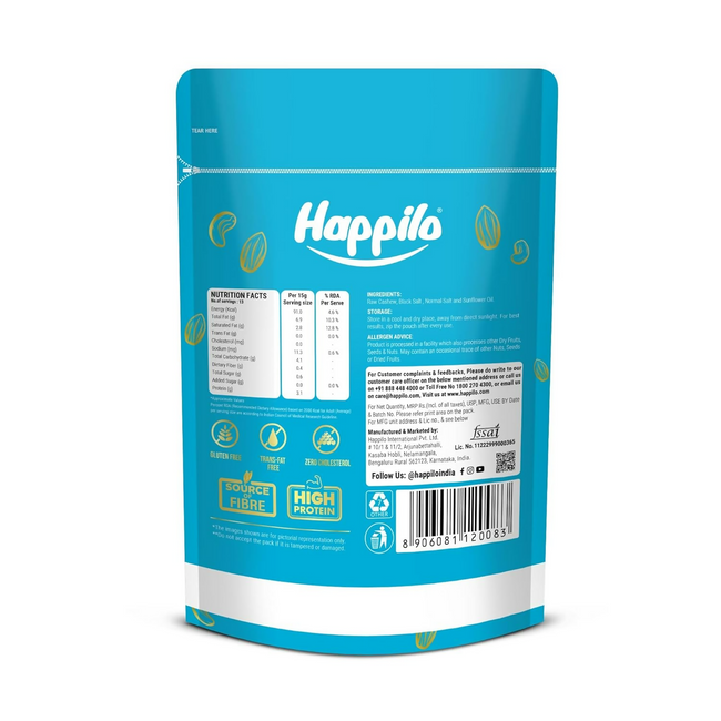 Happilo Premium Roasted and Salted Cashews/Kaju Main Image