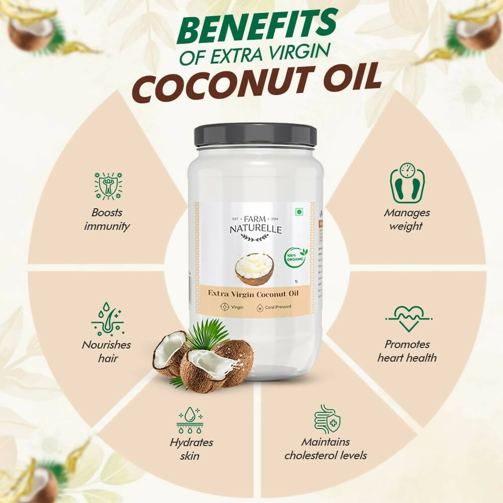 Farm Naturelle 100% Pure Organic Extra-Virgin Cold Pressed Coconut Oil