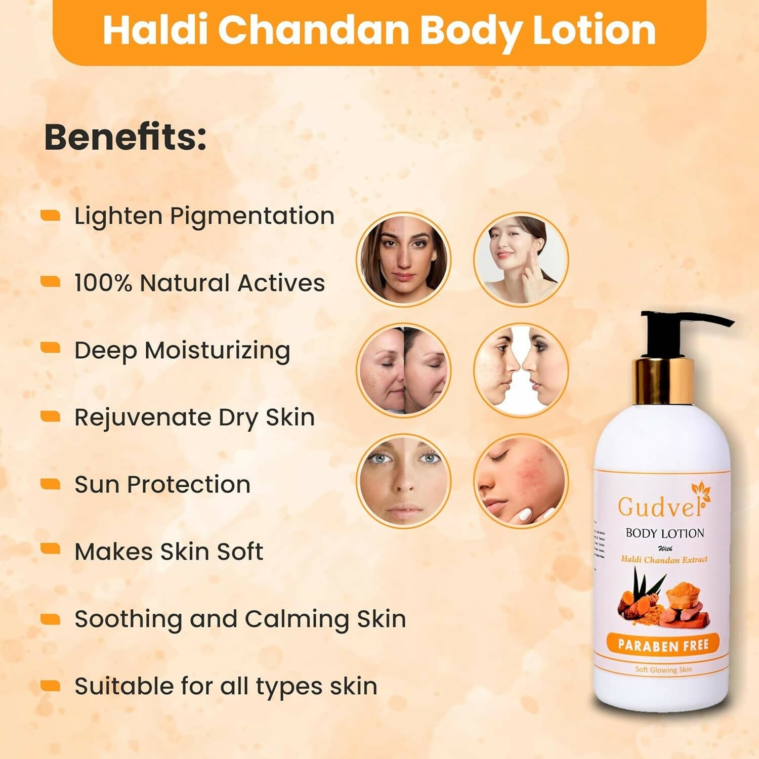 Gudvel Turmeric & Sandalwood Body Lotion