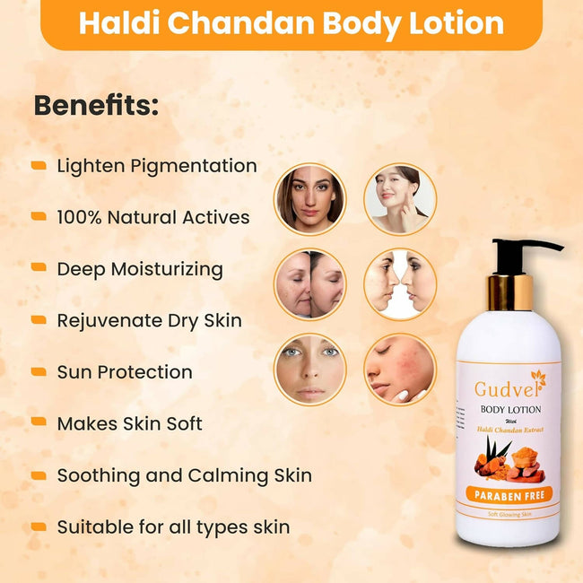 Gudvel Turmeric & Sandalwood Body Lotion Main Image