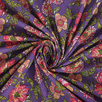 Rudra Bazaar Purple 210 TC Cotton Double King Bedsheet With 2 Pillow Covers