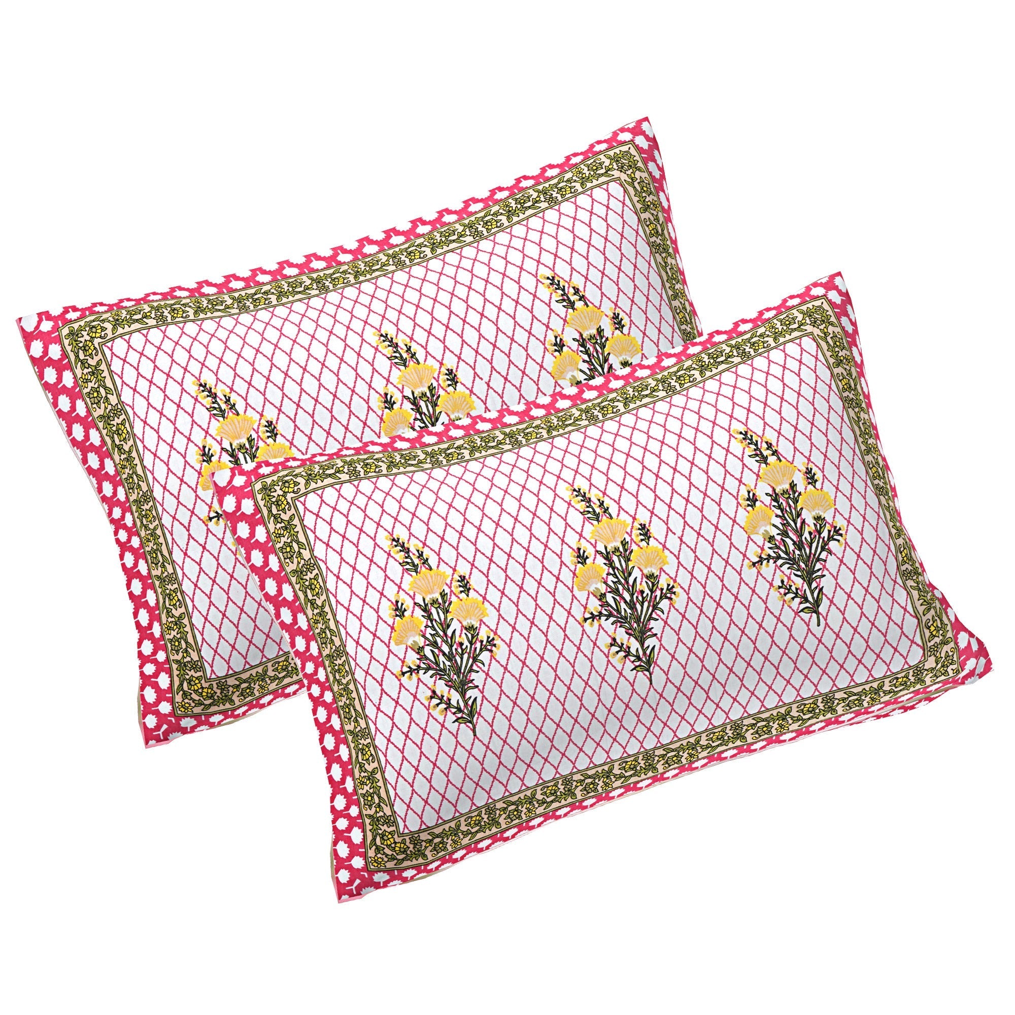 Rudra Bazaar Red 210 TC Cotton Double King Bedsheet With 2 Pillow Covers