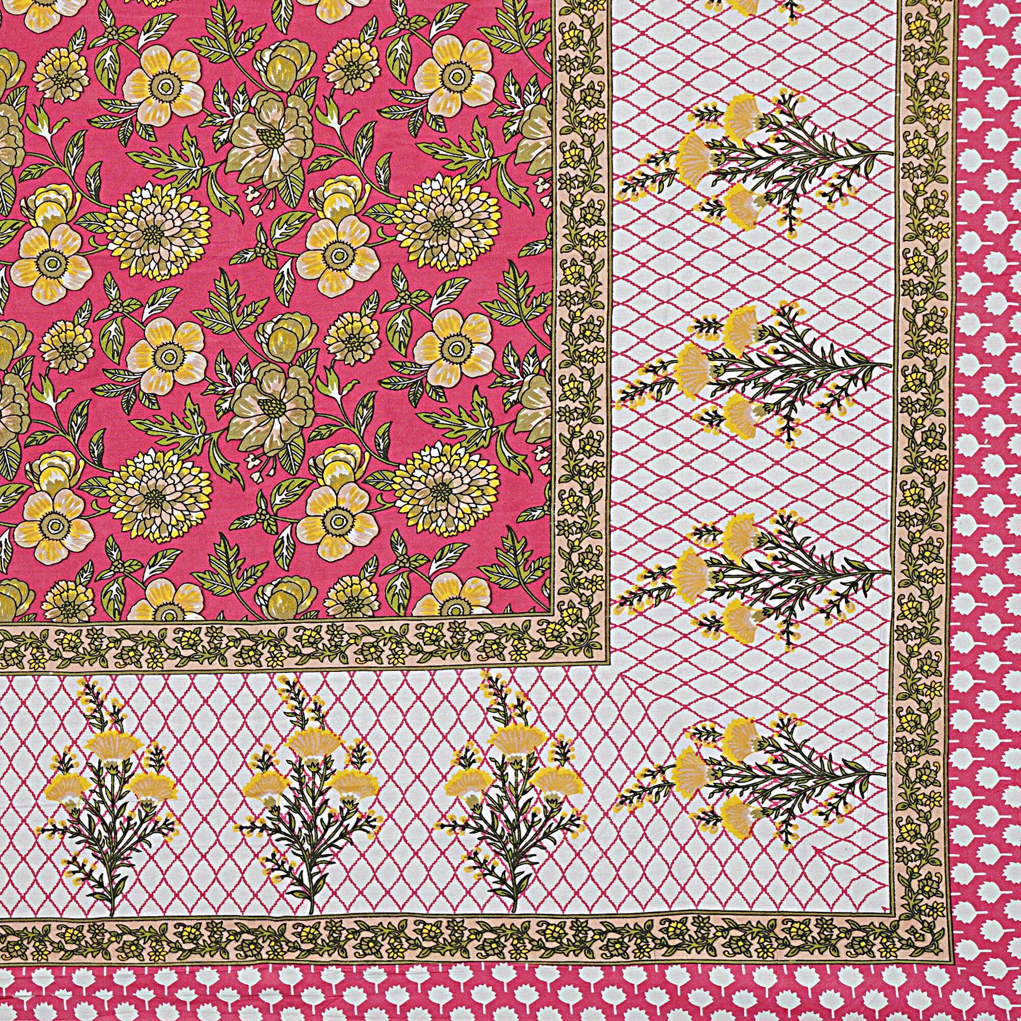 Rudra Bazaar Red 210 TC Cotton Double King Bedsheet With 2 Pillow Covers