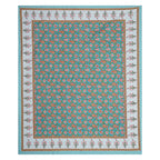 Rudra Bazaar Turquoise Blue 210 TC Cotton Double King Bedsheet With 2 Pillow Covers