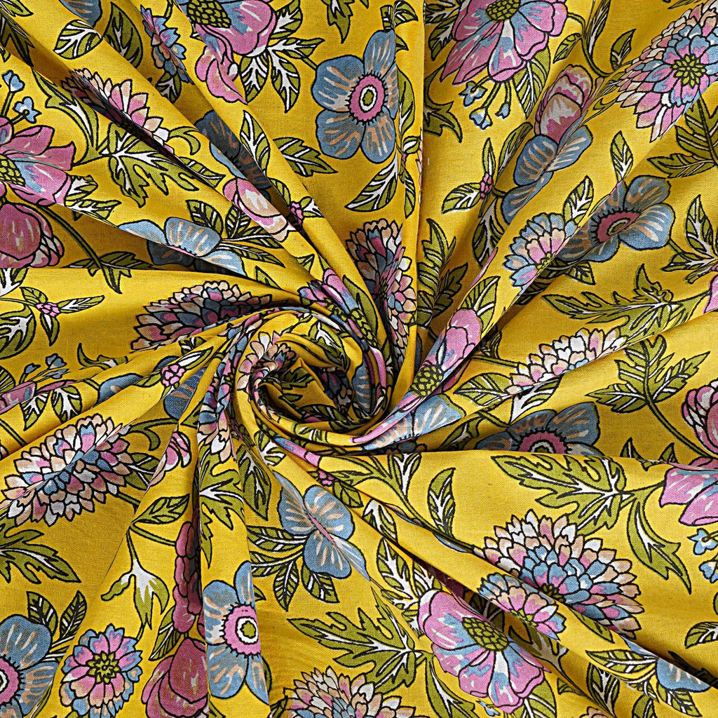 Rudra Bazaar Yellow 210 TC Cotton Double King Bedsheet With 2 Pillow Covers