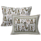 Rudra Bazaar Olive 210 TC Cotton Double King Bedsheet With 2 Pillow Covers