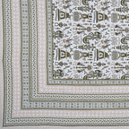 Rudra Bazaar Olive 210 TC Cotton Double King Bedsheet With 2 Pillow Covers