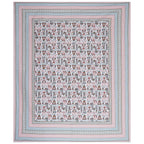 Rudra Bazaar Orange Turquise 210 TC Cotton Double King Bedsheet With 2 Pillow Covers