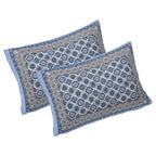 Rudra Bazaar Blue 210 TC Cotton Double King Bedsheet With 2 Pillow Covers