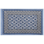 Rudra Bazaar Blue 210 TC Cotton Double King Bedsheet With 2 Pillow Covers