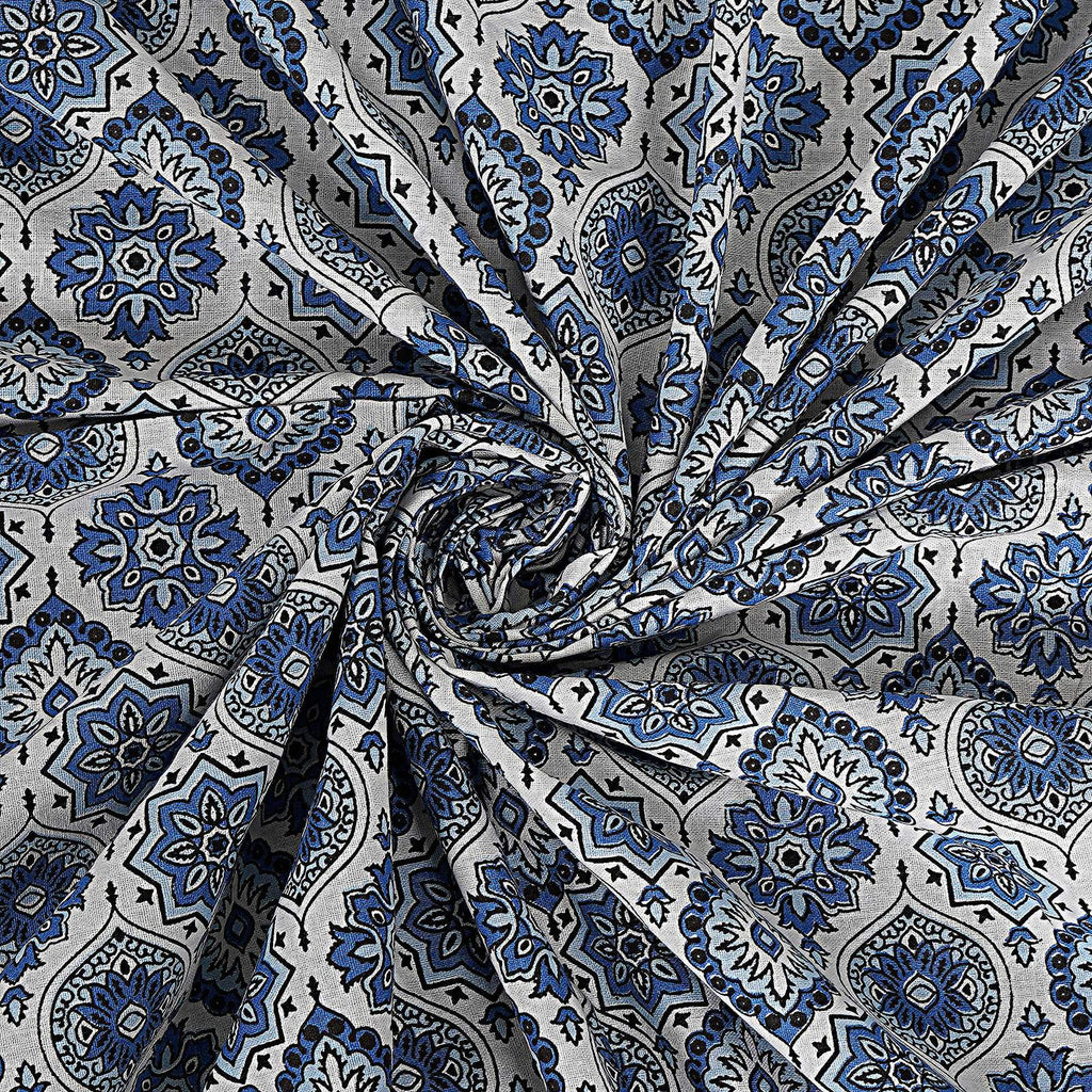 Rudra Bazaar Blue 210 TC Cotton Double King Bedsheet With 2 Pillow Covers