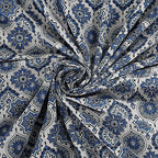 Rudra Bazaar Blue 210 TC Cotton Double King Bedsheet With 2 Pillow Covers