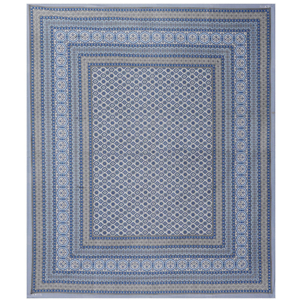 Rudra Bazaar Blue 210 TC Cotton Double King Bedsheet With 2 Pillow Covers