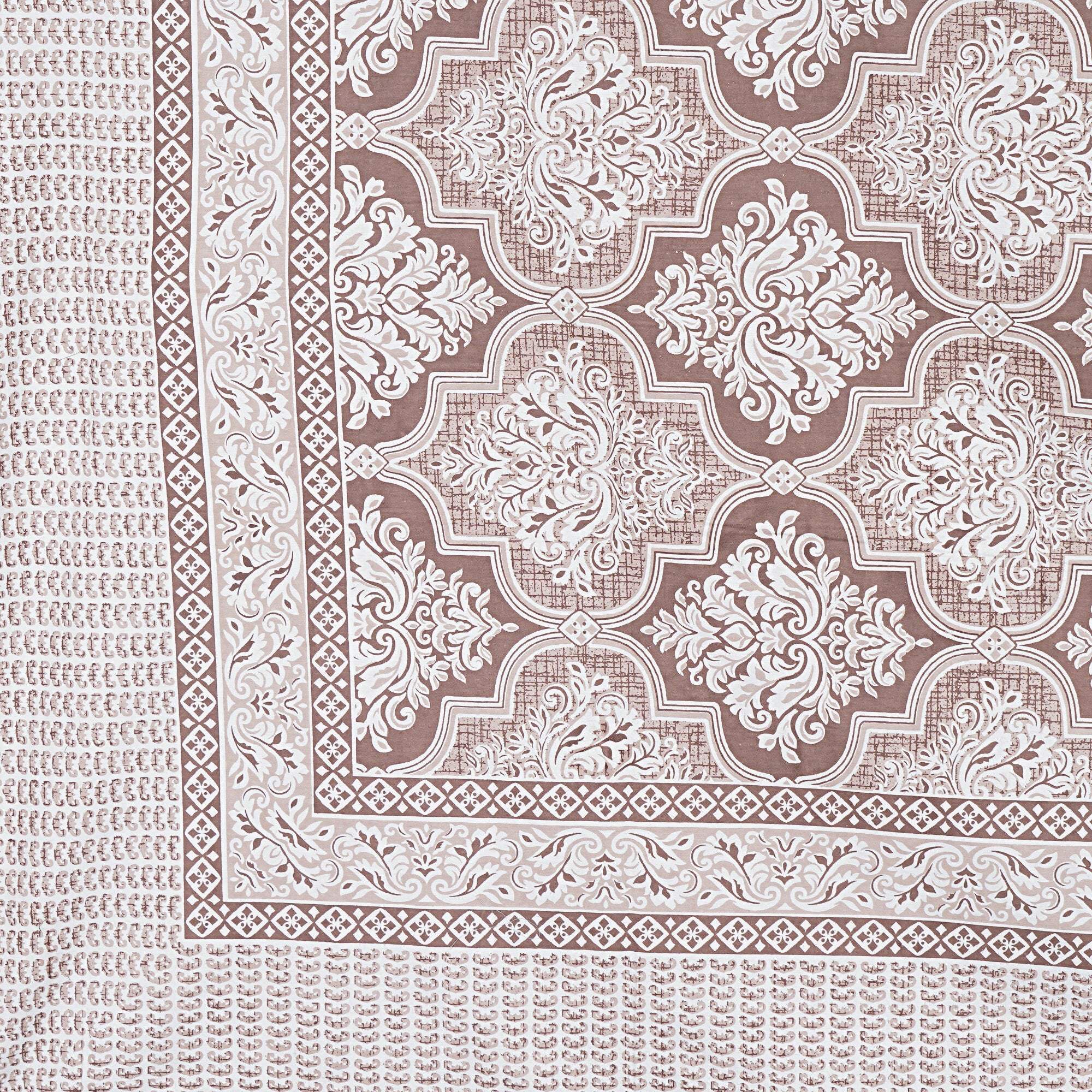 Rudra Bazaar Brown 210 TC Cotton Double King Bedsheet With 2 Pillow Covers