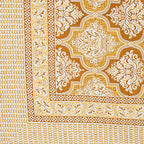 Rudra Bazaar Gold 210 TC Cotton Double King Bedsheet With 2 Pillow Covers