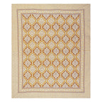 Rudra Bazaar Gold 210 TC Cotton Double King Bedsheet With 2 Pillow Covers