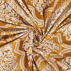 Rudra Bazaar Gold 210 TC Cotton Double King Bedsheet With 2 Pillow Covers