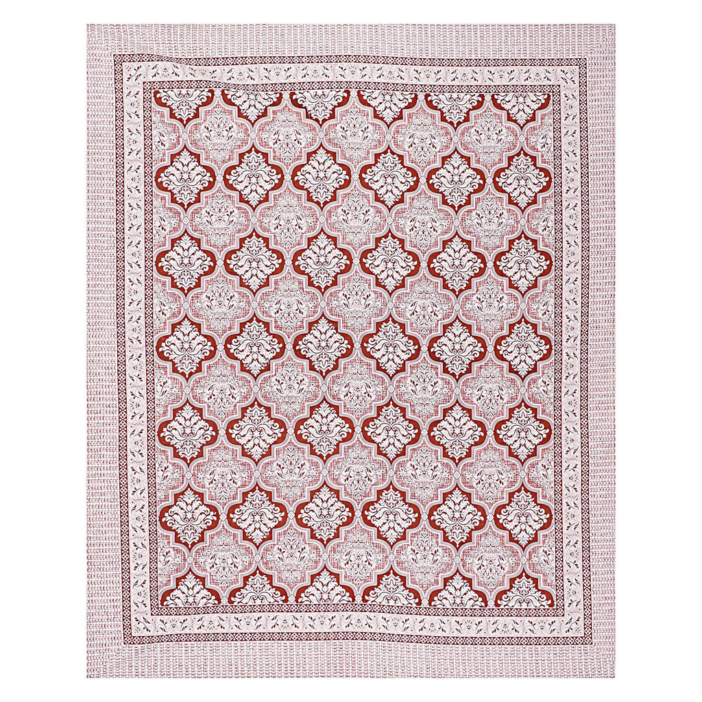 Rudra Bazaar Peach 210 TC Cotton Double King Bedsheet With 2 Pillow Covers