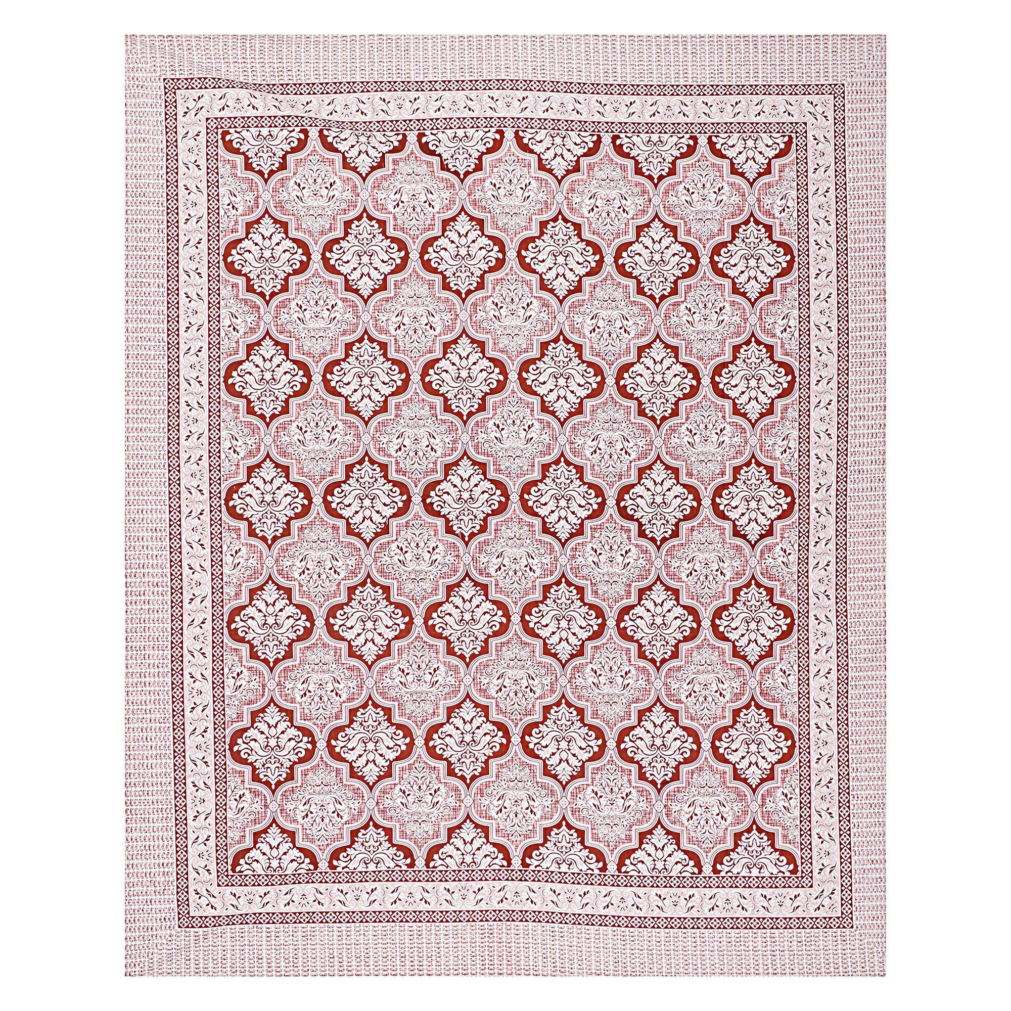 Rudra Bazaar Peach 210 TC Cotton Double King Bedsheet With 2 Pillow Covers