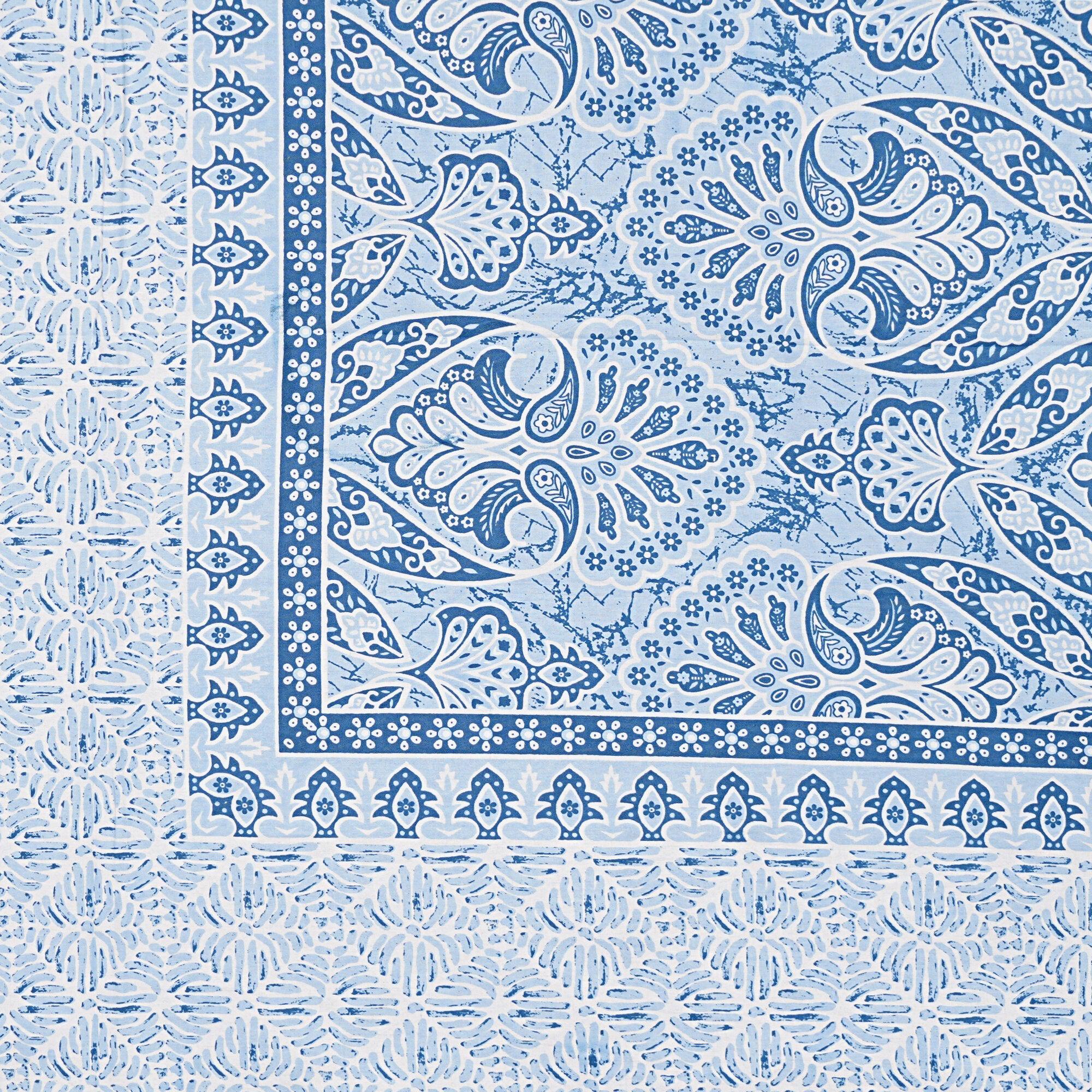 Rudra Bazaar Blue 210 TC Cotton Double King Bedsheet With 2 Pillow Covers