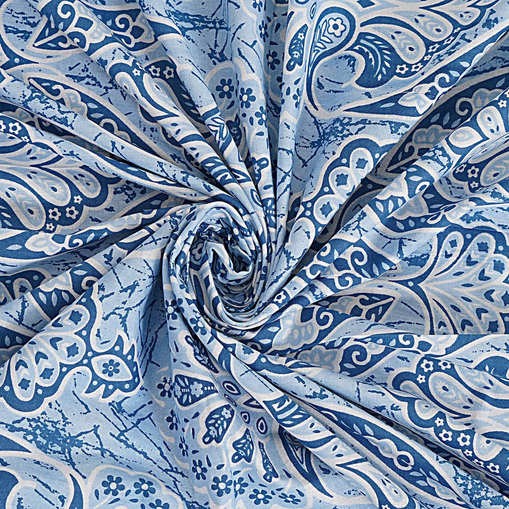 Rudra Bazaar Blue 210 TC Cotton Double King Bedsheet With 2 Pillow Covers