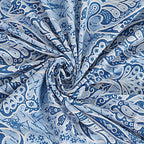 Rudra Bazaar Blue 210 TC Cotton Double King Bedsheet With 2 Pillow Covers