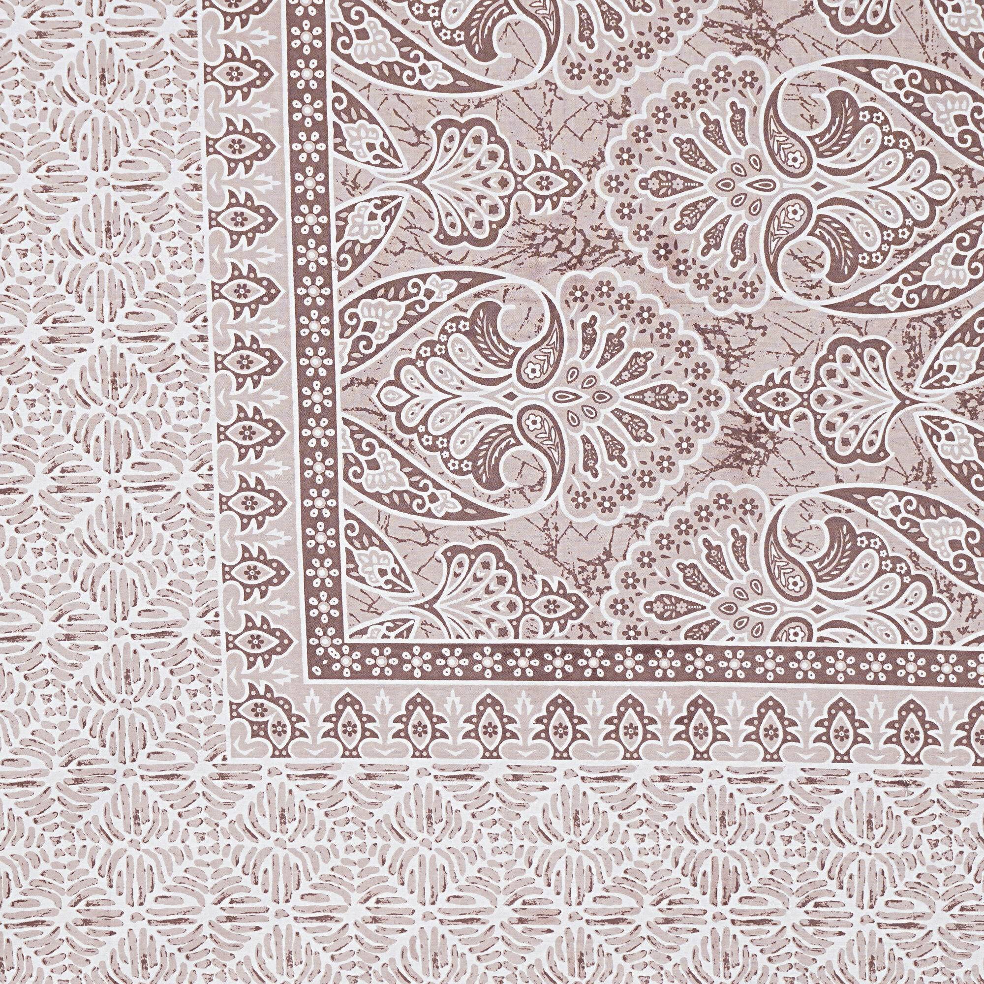 Rudra Bazaar Brown 210 TC Cotton Double King Bedsheet With 2 Pillow Covers