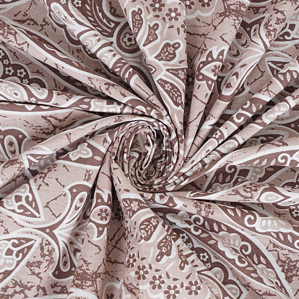 Rudra Bazaar Brown 210 TC Cotton Double King Bedsheet With 2 Pillow Covers