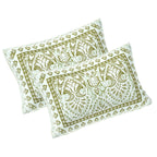 Rudra Bazaar Green 210 TC Cotton Double King Bedsheet With 2 Pillow Covers