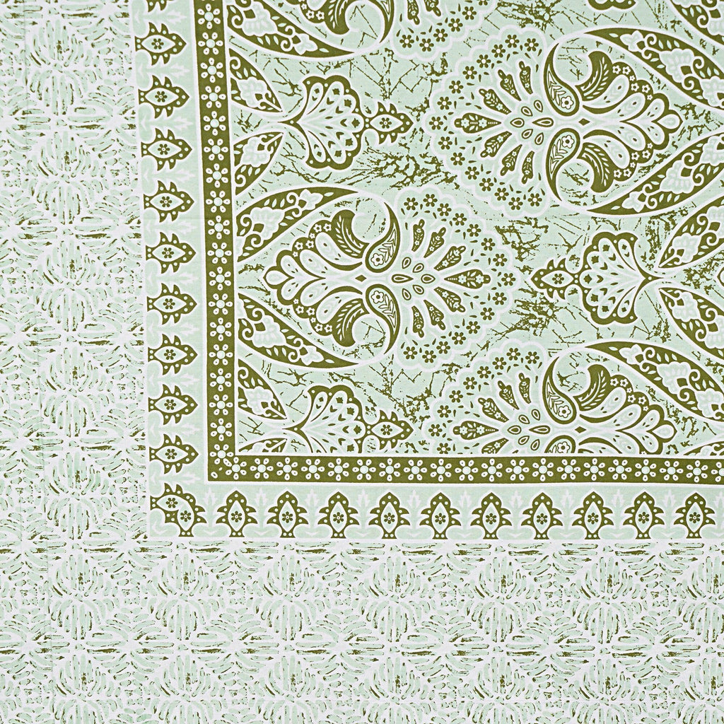 Rudra Bazaar Green 210 TC Cotton Double King Bedsheet With 2 Pillow Covers