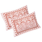 Rudra Bazaar Peach 210 TC Cotton Double King Bedsheet With 2 Pillow Covers