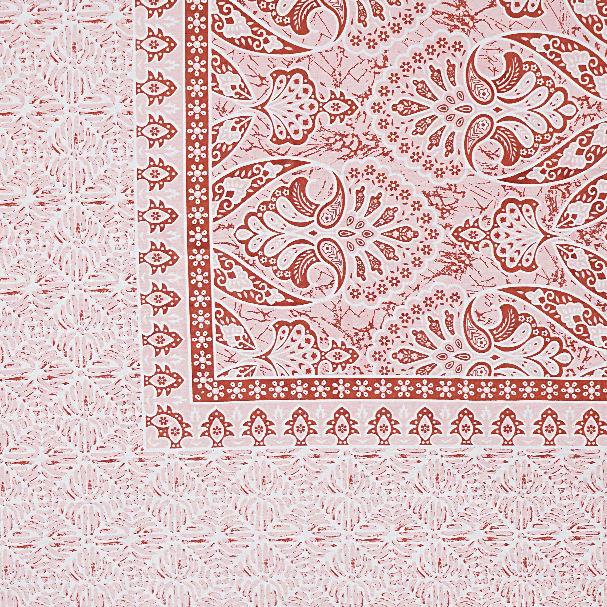 Rudra Bazaar Peach 210 TC Cotton Double King Bedsheet With 2 Pillow Covers