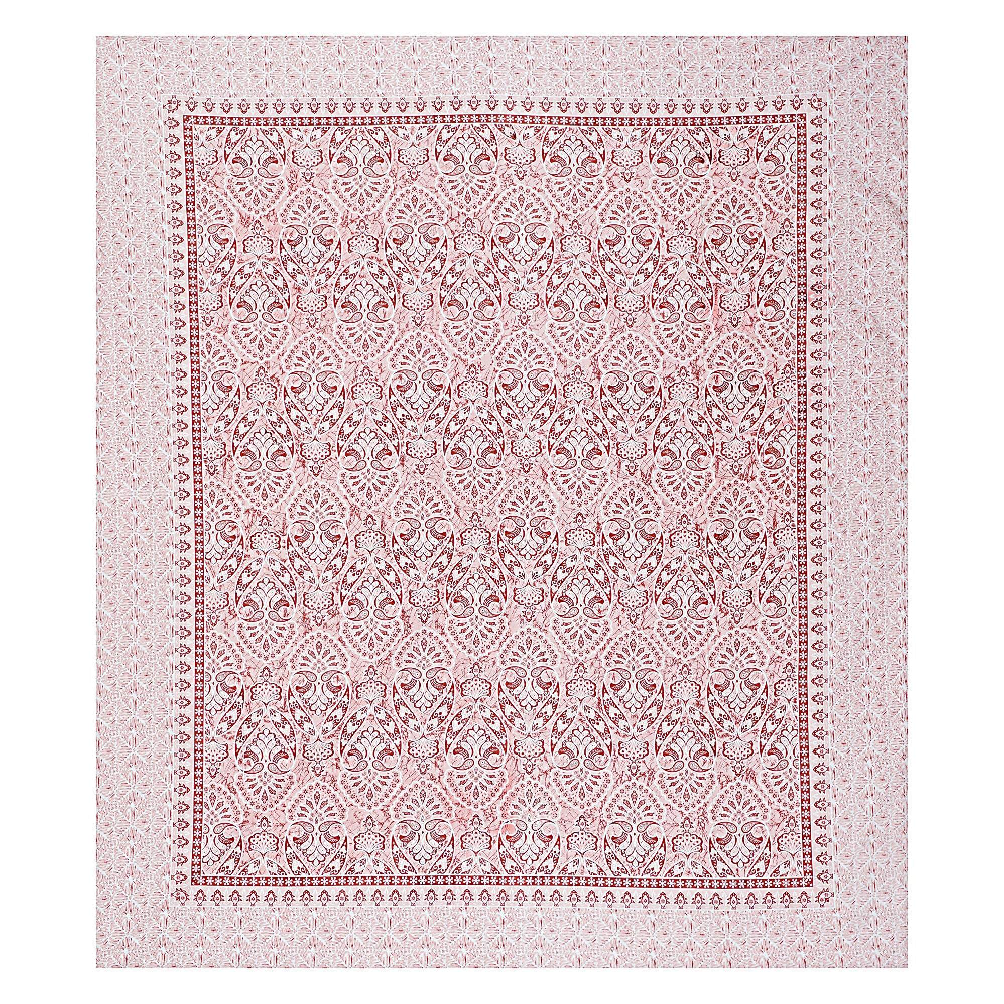 Rudra Bazaar Peach 210 TC Cotton Double King Bedsheet With 2 Pillow Covers