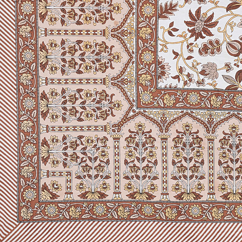 Rudra Bazaar Brown 210 TC Cotton Double King Bedsheet With 2 Pillow Covers