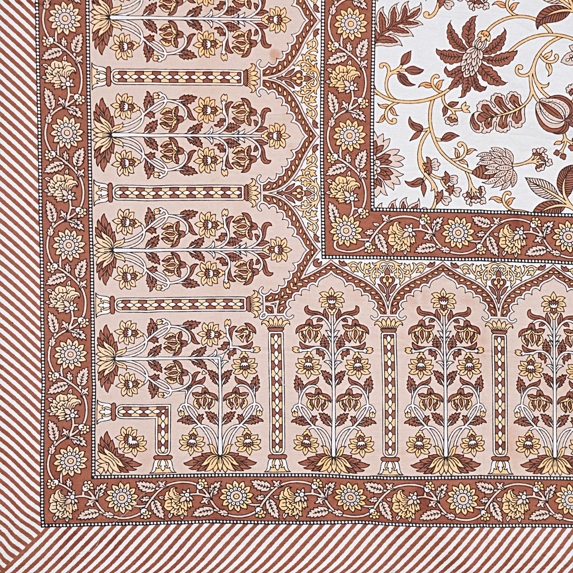 Rudra Bazaar Brown 210 TC Cotton Double King Bedsheet With 2 Pillow Covers