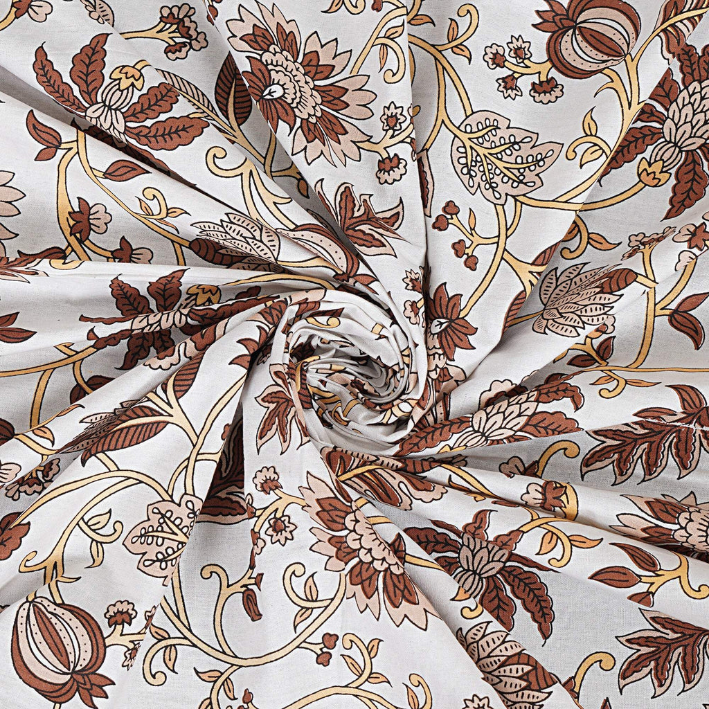 Rudra Bazaar Brown 210 TC Cotton Double King Bedsheet With 2 Pillow Covers