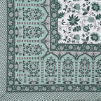 Rudra Bazaar Sea Green 210 TC Cotton Double King Bedsheet With 2 Pillow Covers