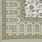 Rudra Bazaar Green 210 TC Cotton Double King Bedsheet With 2 Pillow Covers