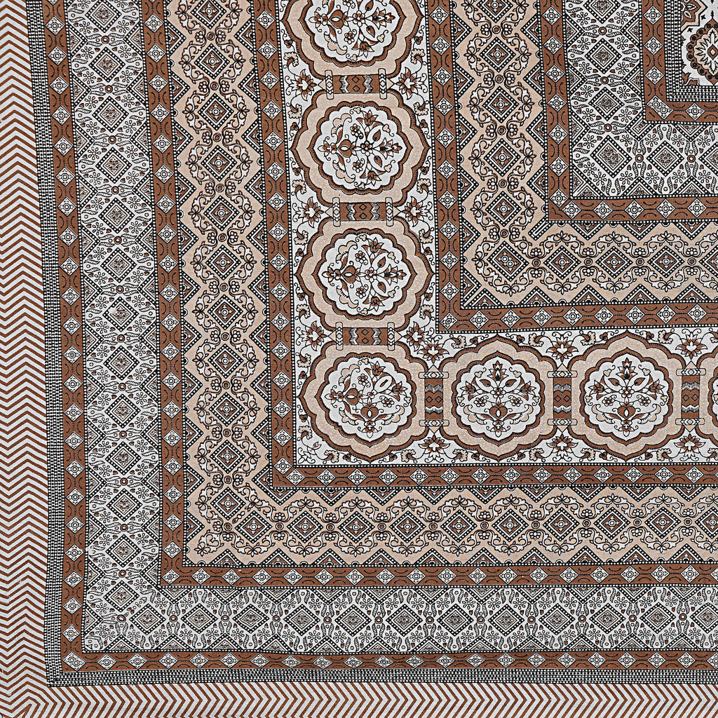 Rudra Bazaar Brown 210 TC Cotton Double King Bedsheet With 2 Pillow Covers