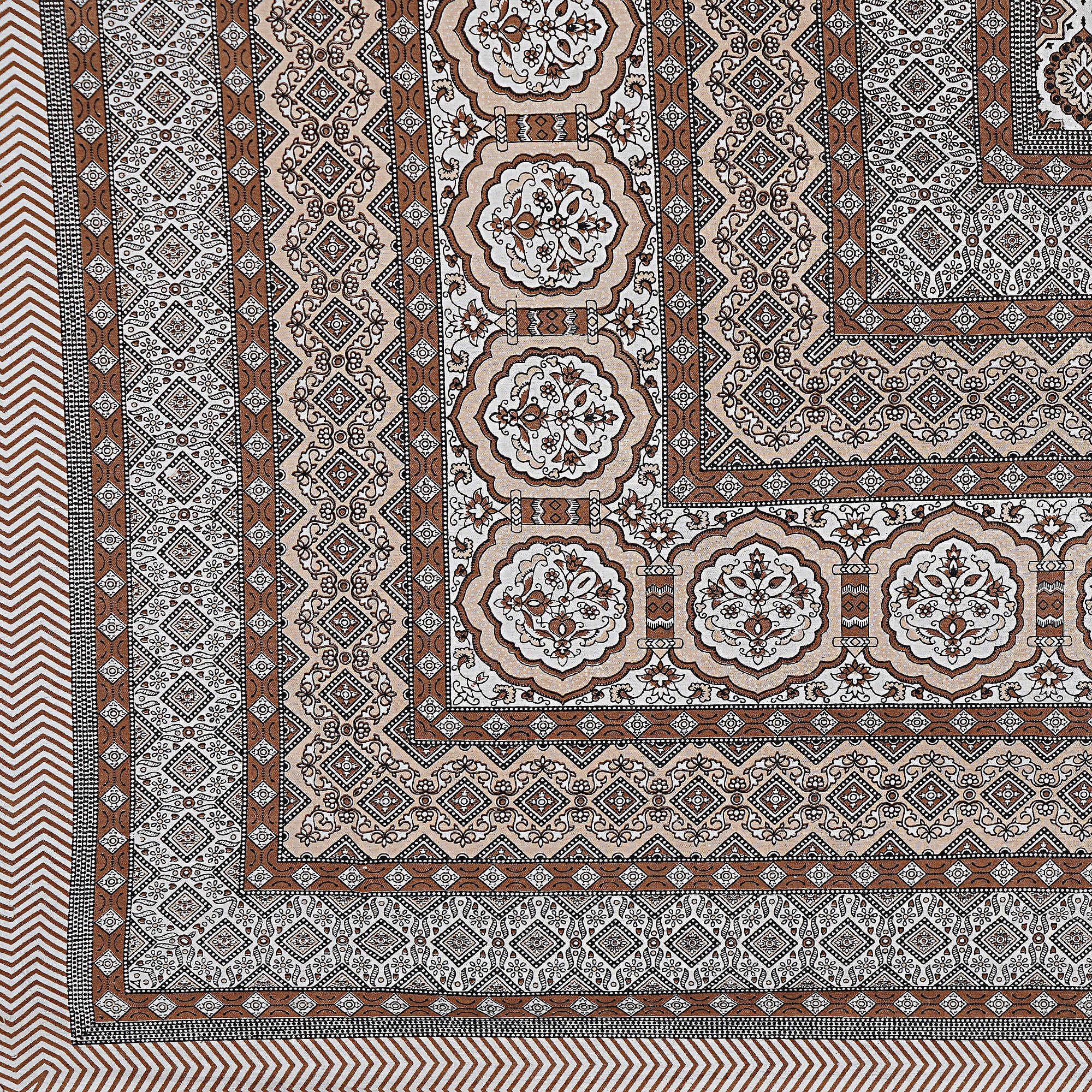 Rudra Bazaar Brown 210 TC Cotton Double King Bedsheet With 2 Pillow Covers