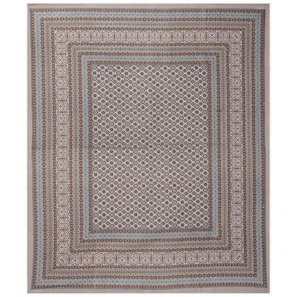 Rudra Bazaar Brown 210 TC Cotton Double King Bedsheet With 2 Pillow Covers