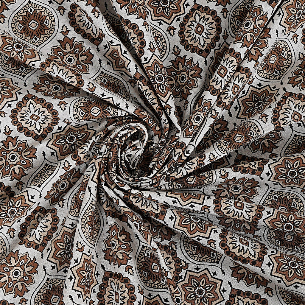 Rudra Bazaar Brown 210 TC Cotton Double King Bedsheet With 2 Pillow Covers