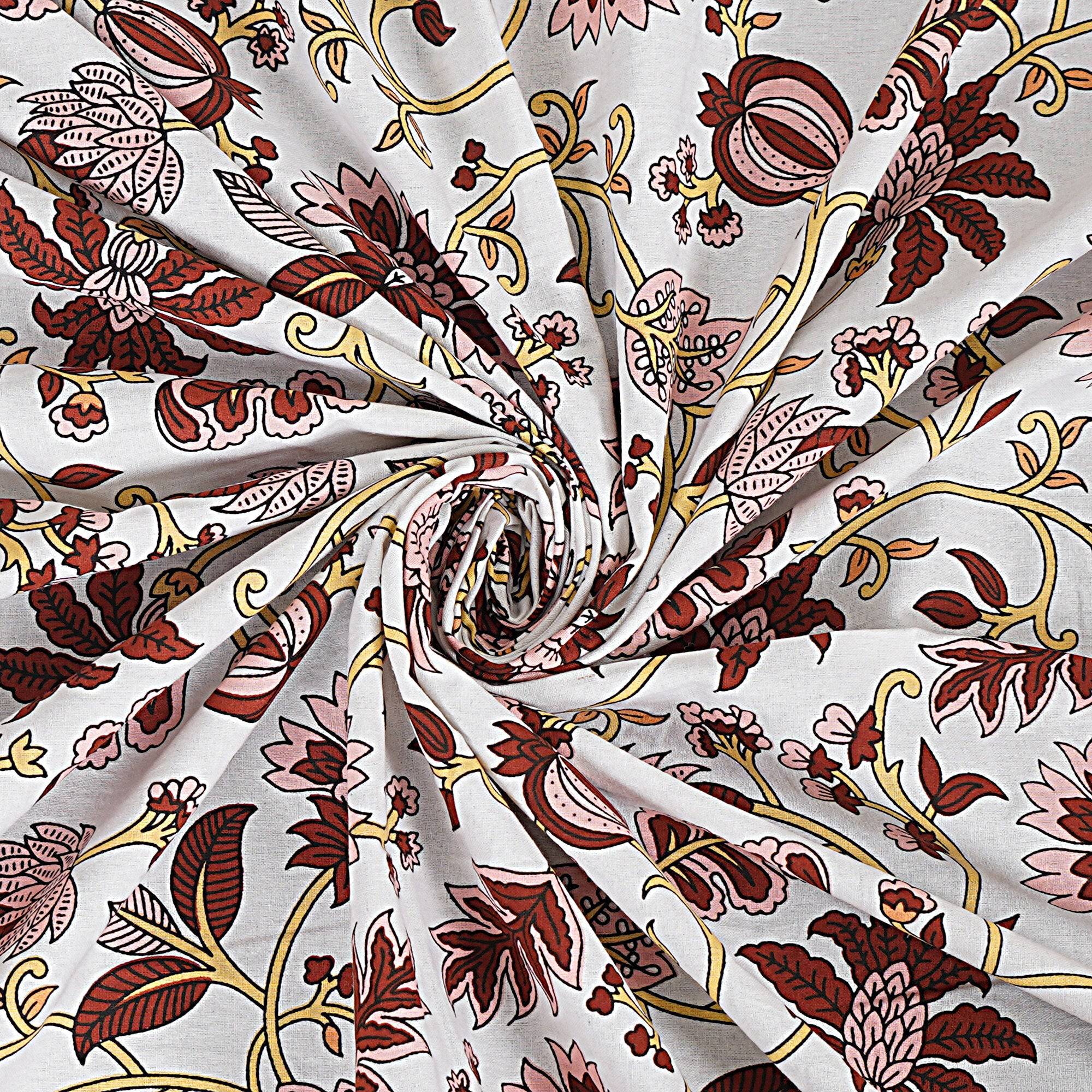 Rudra Bazaar Peach 210 TC Cotton Double King Bedsheet With 2 Pillow Covers