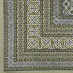 Rudra Bazaar Green 210 TC Cotton Double King Bedsheet With 2 Pillow Covers