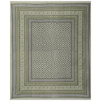 Rudra Bazaar Green 210 TC Cotton Double King Bedsheet With 2 Pillow Covers