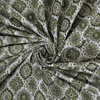 Rudra Bazaar Green 210 TC Cotton Double King Bedsheet With 2 Pillow Covers