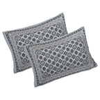 Rudra Bazaar Grey 210 TC Cotton Double King Bedsheet With 2 Pillow Covers