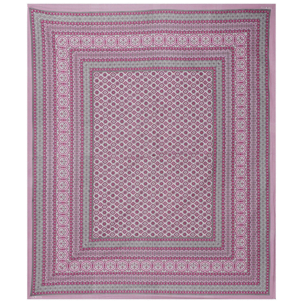 Rudra Bazaar Pink 210 TC Cotton Double King Bedsheet With 2 Pillow Covers