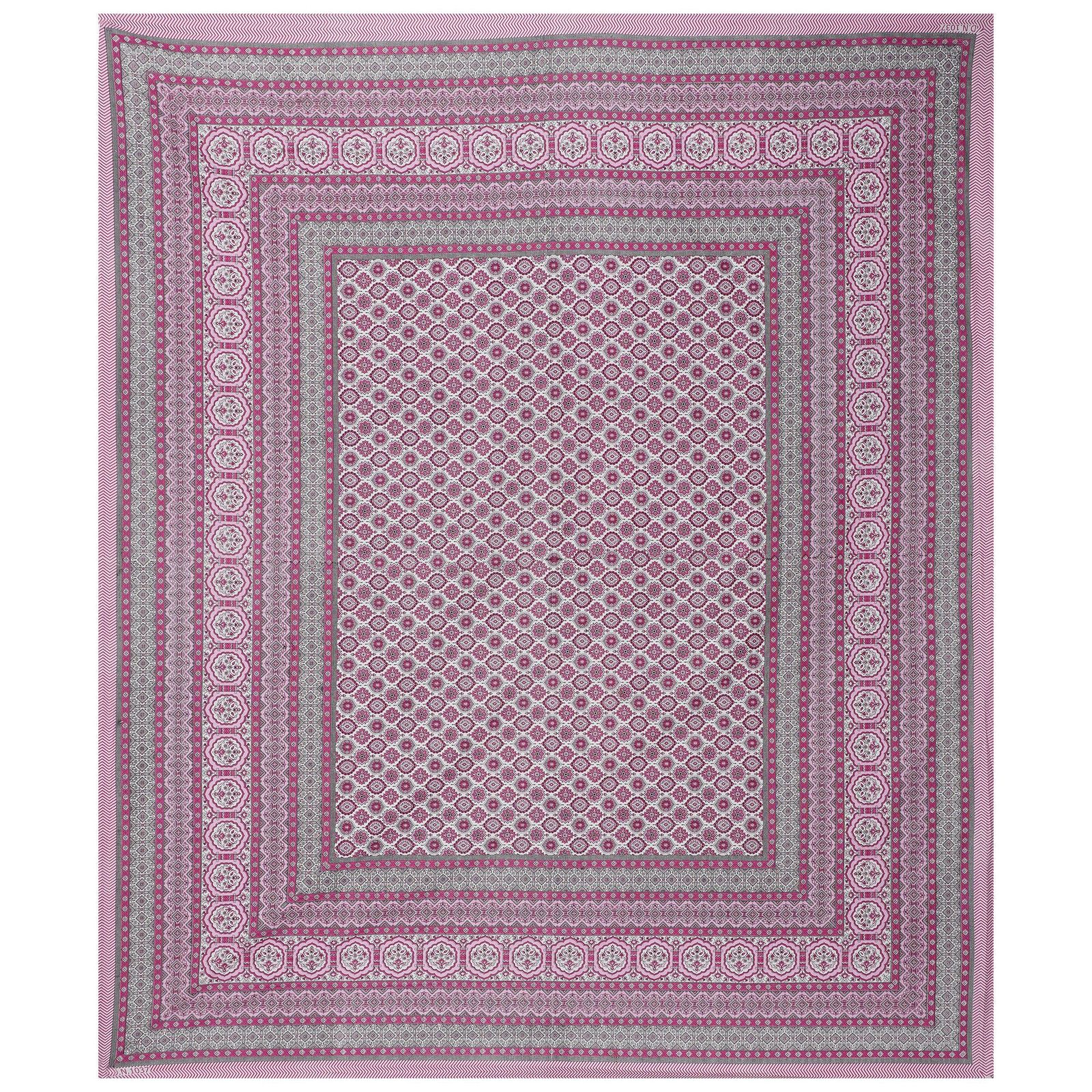 Rudra Bazaar Pink 210 TC Cotton Double King Bedsheet With 2 Pillow Covers